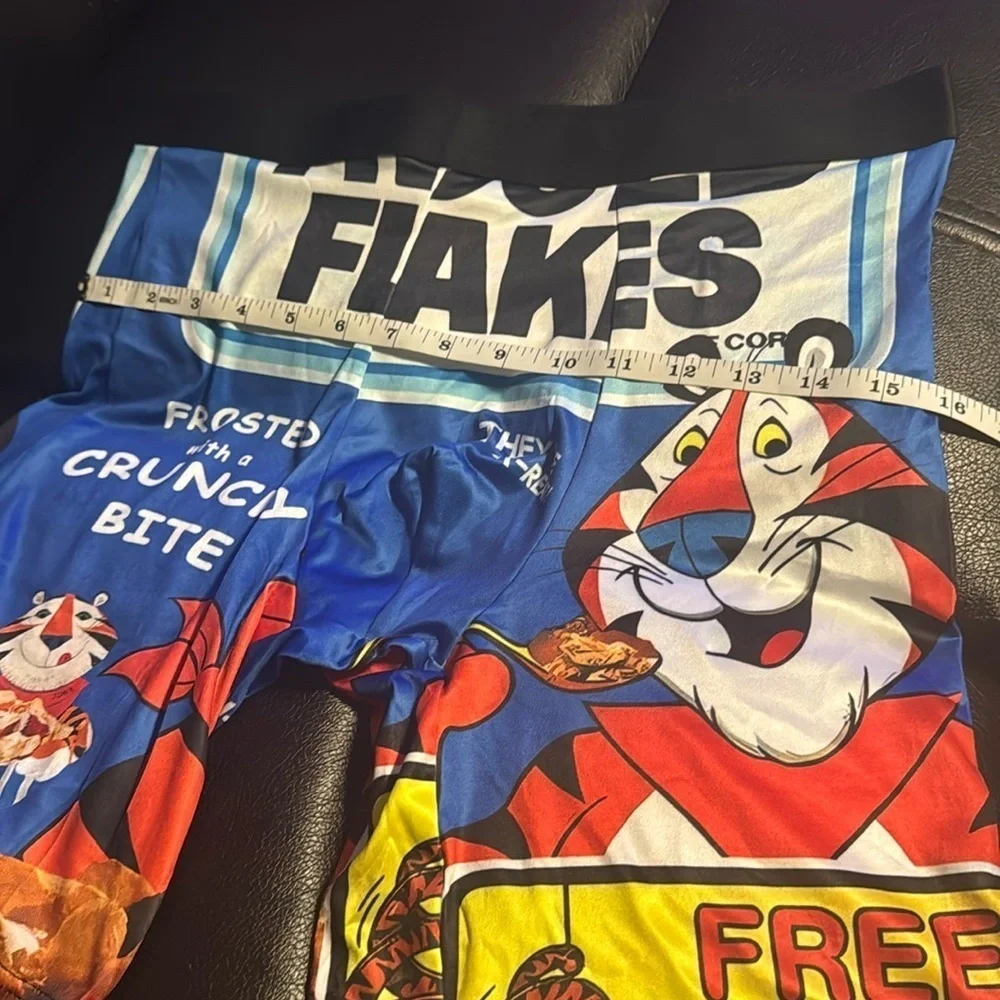 Quick-Dry Men's Novelty Boxer Brief Elastic Underwear Cartoon & Food Print Large